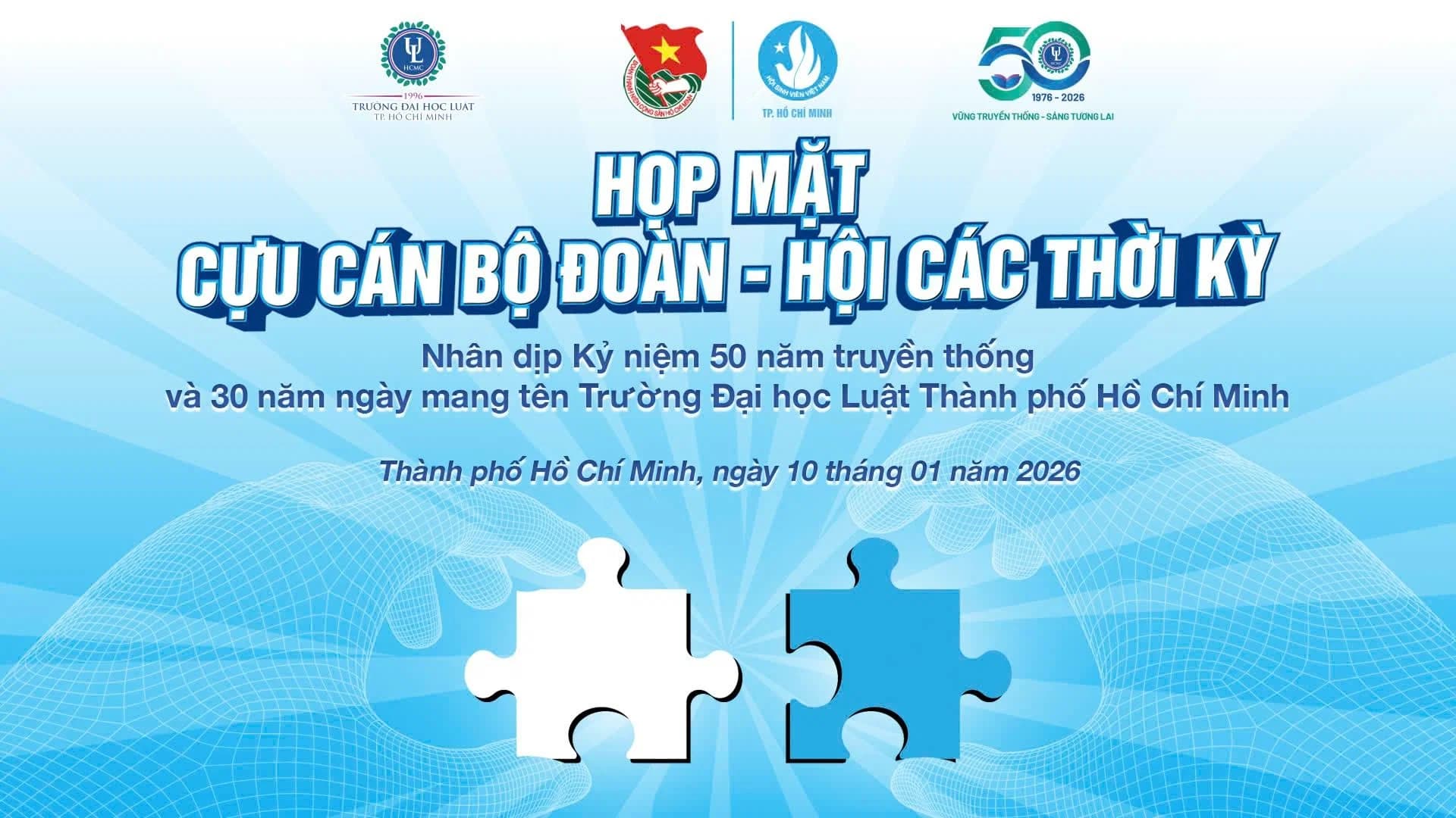 Hướng dẫn tải Thư mời điện tử tham dự Họp mặt Cựu Cán bộ Đoàn - Hội Ulaw các thời kỳ